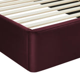 Modway Solana Queen Size Performance Velvet Platform Bed in Mulberry – Upholstered Bed Frame with Soft Arch Shaped Padded Headboard - Plinth Base Platform Bed Frame Modway