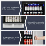 Velieta 24 Inch Outdoor Beverage Refrigerator Cooler,Stainless Steel Wide Refrigerator for 210 Cans,Fit Perfectly for 24" Space Built-in Counter or Freestanding with powerful and quiet cooling system Velieta