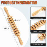 Wood Therapy Massage Tools,Wooden Massager Stick Roller Lymphatic Drainage Tool,Maderoterapia Kit Self Massage Roller Tool for Cellulite Reduction,Muscle Tension and Body Shaping,Contouring KintKita