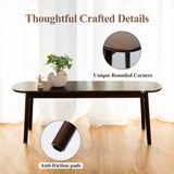 Cttasty Entryway Bench, Solid Wood Dining Bench, Midcentury End of Bed Bench w/Rounded Corner, Outdoor Bench w/Robust Construction, Bedroom Bench, Cttasty