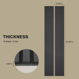 ROOMTEC Acoustic Wood Wall Panels, 2 Pack 94.49” x 12.6” Soundproof Wall Panels, Wood Slat Wall Panels for Wall Decor (Black) ROOMTEC