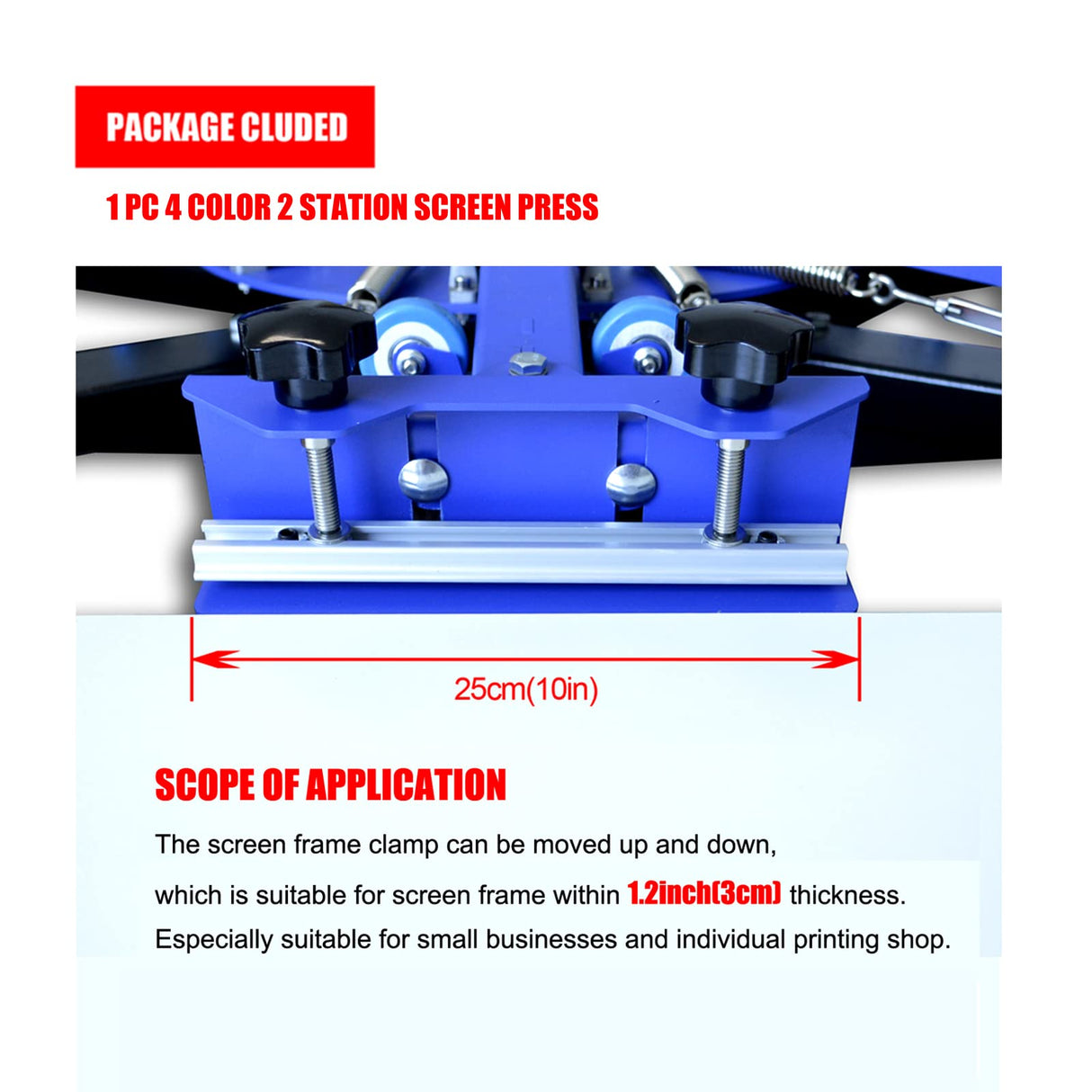 Tianiuseen Screen Printing Kit 4 Color 2 Station Screen Printer Silk Printing Press Equipment Material Screen Printing Flash Dryer for T-Shirt DIY Tianiuseen