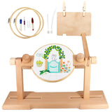 SolidGnik Embroidery Stand, Adjustable Embroidery Hoop Holder, Cross Stitch Stand with Embroidery Kit and 3PCS Embroidery Hoops SolidGnik
