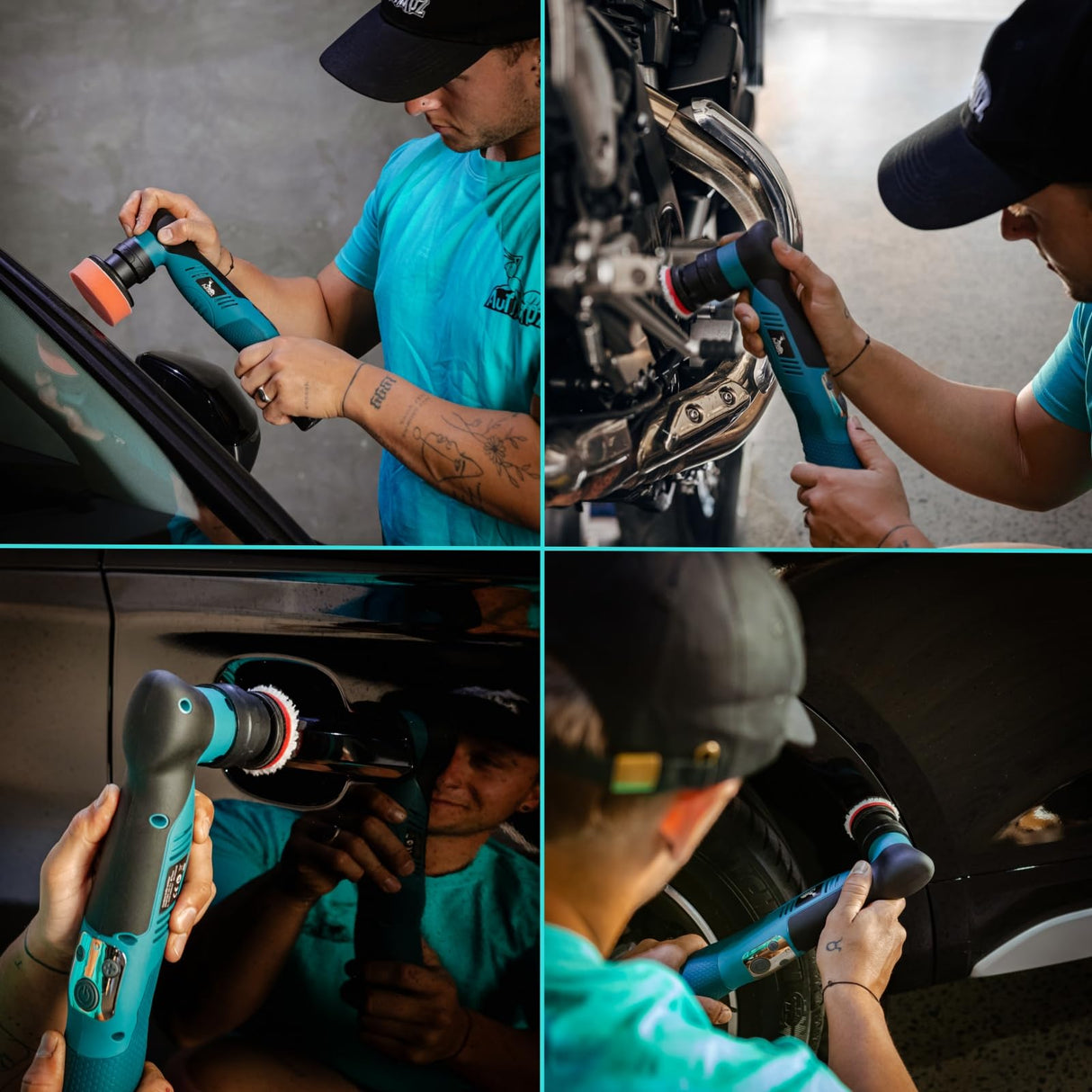 AUTIWOZ Cordless Mini Car Polisher, RO/DA Mini Polisher for Car Detailing, Waxing, Polishing, Scratch Removing, 6 Variable Speed Car Polishing Kit, 2 Pcs 12V 2000mAh Li-ion Batteries, Kit 1 AUTIWOZ