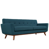 Modway Engage Mid-Century Modern Upholstered Fabric Sofa in Azure Modway