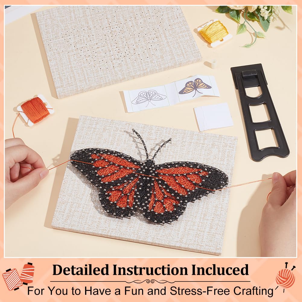 WEBEEDY DIY Butterfly String Art Kit for Beginner 3D Animal String Art Crafts Kit for Adults,Arts Crafts Kit with Instruction and All Supplies,Christmas Home Wall Decorations Unique Women Gift WEBEEDY