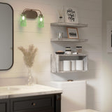 RICHER HOUSE Floating Shelves Set of 3, Farmhouse Bathroom Shelves Wall Mounted Shelves with Invisible Brackets Over Toilet, Wall Shelves for Bathroom Bedroom, Living Room, Kitchen - Rustic White RICHER HOUSE