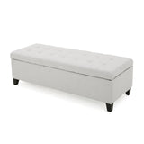 Christopher Knight Home Mission Fabric Storage Ottoman, Light Grey Christopher Knight Home