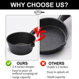 Svailse Cast Iron Basting Pot and Stainless Steel BBQ Brush, Cast Iron Melting Pot with Wooden Handle for Meat Smoker, Grill and Stove, BBQ Basting Set, Mini Cast Iron Bowl for Sauces, 15 Oz Svailse