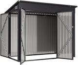 Aoxun 4' x 8' Shed Outdoor Storage Shed with Triple Lockable Door Metal Storage Cabinet with Slopping Roof for Tools Bicycles Storage for Garden, Patio, Courtyard Aoxun