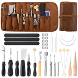 FOPUGT Leather Tooling Kit - Comprehensive Leather Working Kit for Beginners and Professional, with Engraving Punching Stamping Tools FOPUGT