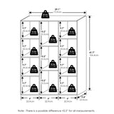 Furinno LUDER Book Shelf, 11-Cube Bookshelf, Reversible Bookcase, 9.4" x 29.1" x 41.7", for Living Room, Bedroom, Home Office, Blackwood Furinno