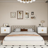 Floating Nightstands Set of 2 with LED Light Strip, and 2 Drawers – Modern Wall-Mounted Wooden Bedside Tables for Bedroom iyrany