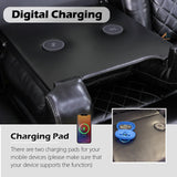 JBXBER Power Recliner Sectional Sofa Set with LED Lights, Leather Reclining Sectional Couch Sets with USB Ports, Cup Holders, Storage Console, L-Shaped Home Theater Seating for Living Room(Black) JBXBER