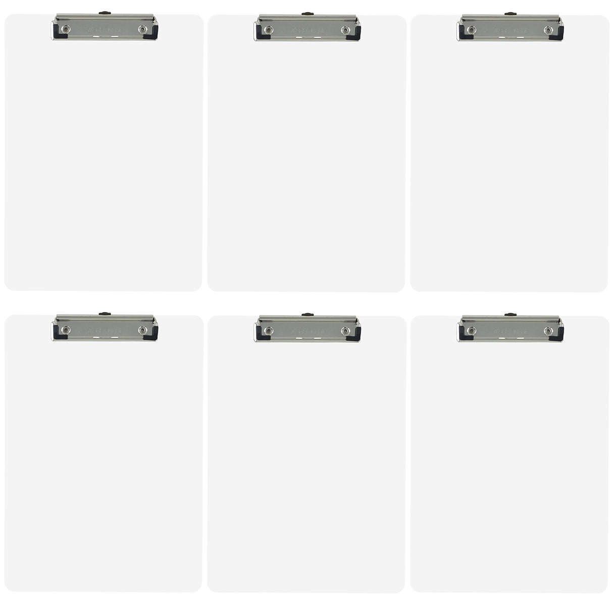 Trade Quest Plastic Clipboard Opaque Color Letter Size Low Profile Clip (Pack of 6) (White) Trade Quest