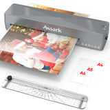 Laminator, 9 Inch A4 Thermal Laminator Machine with Laminating Sheets 9pcs & Paper Trimmer, 4 in 1 Hot & Cold Personal Lamination Kit for Home Office School Use, Fast Warm-Up & Quiet, Never Jam Assark