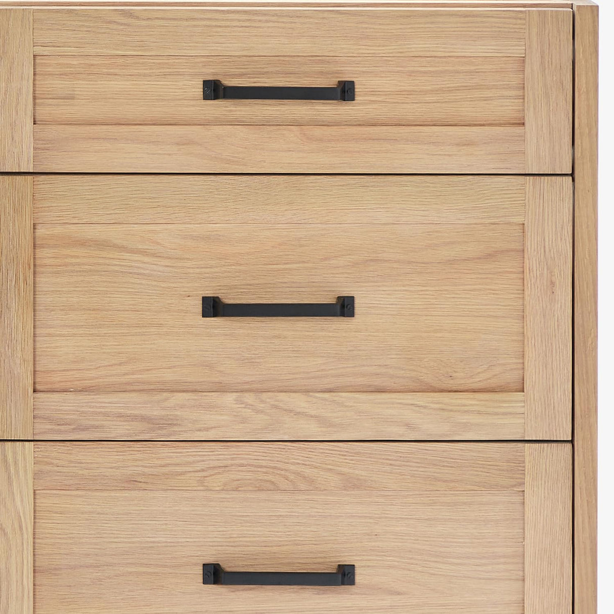 ARIEL Monroe 72 inch Double Bathroom Vanity with Sink in White Oak, 1.5" Edge Carrara White Quartz Countertop and Backsplash, Rectangle Sink, Soft Closing Doors, Dovetail Drawers, Matte Black ARIEL