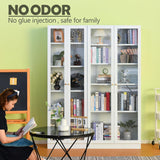 Alvisyd 72" Modern White Metal Display Cabinet with Adjustable Acrylic Doors and 5 Tiers Alvisyd