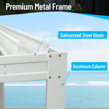 Domi Louvered Pergola 10' x 10' Outdoor Aluminum Pergola with Adjustable Roof, Aluminum Frame, Efficient Drainage System for Patio, Deck, Garden, White domi outdoor living