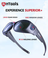 AnTools IR 5.0 Welding Glasses, Wrap-around Welding Goggles, Anti-scratch Welding Lens, UV Protection, Meet ANSI/ISEA, OSHA, Black AnTools