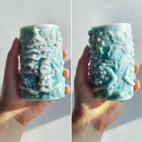 Wehous Christmas Candle Molds, 3D Embossed Santa Tree Holly Cylinder Silicone Molds for Resin Candle Soap Wax, Christmas Ornament Fondant Chocolate Dessert Mold Art Craft Xmas Decor (Santa & Tree) Wehous