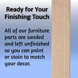 Waddell Parsons Square Table Leg (4 Count, 15" H) | Quick Mount Ash Wood Coffee Table Legs with 5/16" #18 Hanger Bolt | Replacement Decorative Unfinished Furniture Legs for DIY Home Improvement Waddell