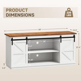 YESHOMY Storage Cabinet, Farmhouse Sideboard Buffet Coffee Bar with Sliding Barn Doors, Shelf for Home Dining Room, White YESHOMY