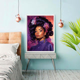 Reofrey DIY Diamond Art Kits for Adults Africa, Beauty Full Drill Round Rhinestone Diamond Painting Kits, Cross Stitch Embroidery Canvas for Crafts Home Wall Decor 30x40cm Reofrey