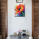 Tulip Flower Paint by Number for Adult,Abstract Graffiti Painting by Number Kits On Canvas, DIY Oil Painting Acrylic Paints,leafage Paint by Numbers for Adults and Kids Beginner（without frame） Aihonmin