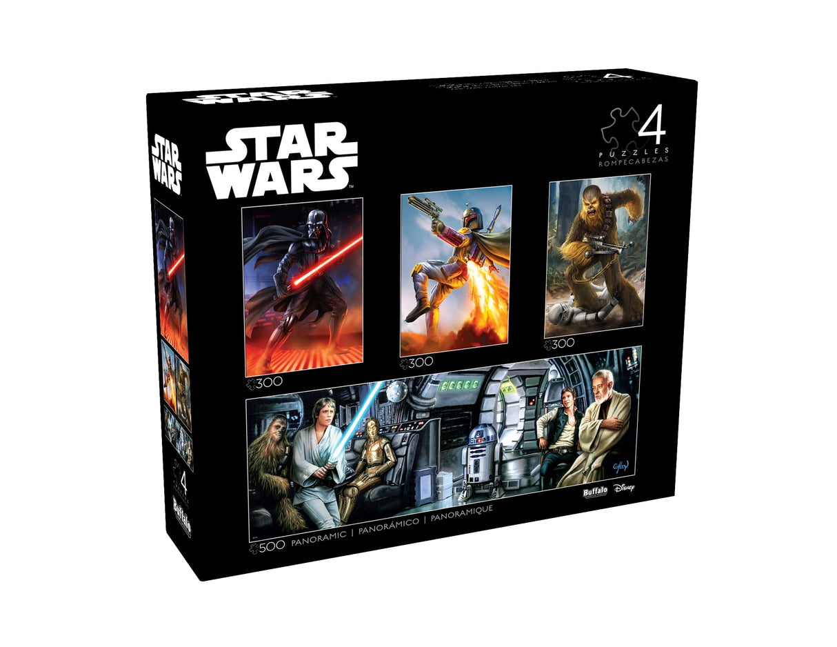 Buffalo Games - Star Wars - 4 x 1 Multipack - Classic Multipack #2 - Multi Piece Jigsaw Puzzle for Adults -Challenging Puzzle Perfect for Game Nights - Finished Size Varies Buffalo Games