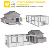 Aivituvin Chicken Coop Duck House with Dual Nesting Boxes for 4-6 Chickens Compatible with Automatic Chicken Coop Door and Extra Run 67.3" L x 36.8" W x 40.6" H Aivituvin