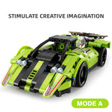 Dakott STEM Car Toy Building Toy Gift for Age 6+, Remote Control 2in1 Sports Car Building Block Take Apart Toy, 335 Pcs DIY Building Kit, Learning Engineering Construction R/C Toys DAKOTT