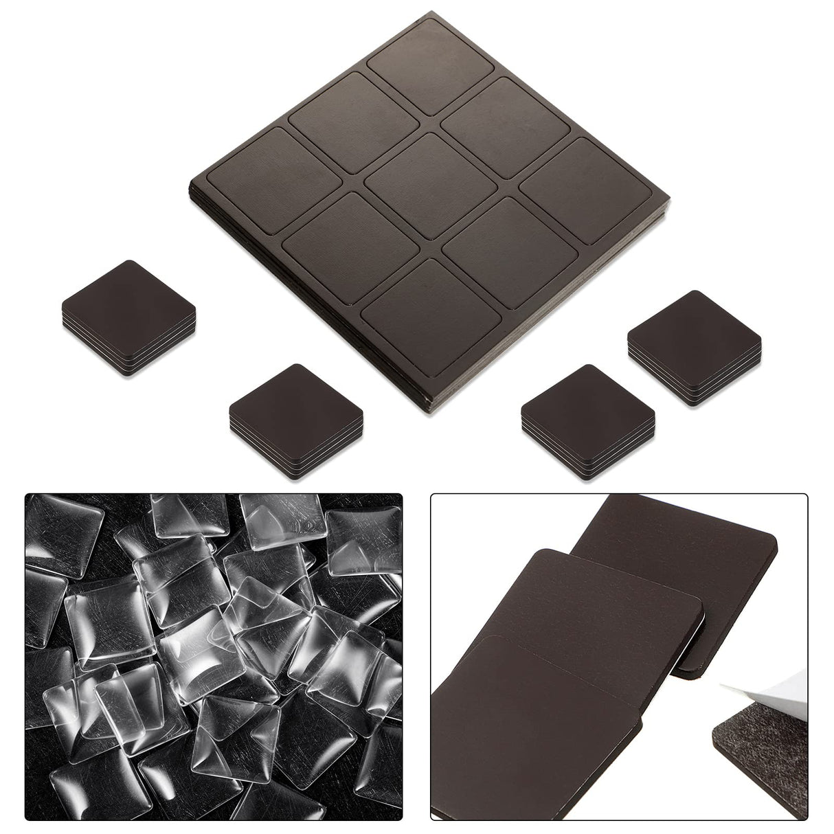 72 Pieces Craft Magnets Glass Ceramic Ferrite Magnet with Adhesive Backing and Transparent Clear Glass Cabochons for DIY Craft Fridge Refrigerator Magnets Pendants(Square,1.2 Inch) Weewooday