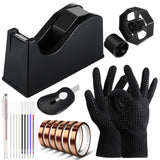 20 Pack Sublimation Heat Tape Dispenser Set Heat Resistant Gloves with Silicone Bumps Heat Tape for Sublimation Mini Cutter Pen Set Weighted Desktop Tape Dispenser Heat Transfer (Black) Sabary