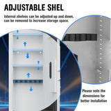 53" Wall Gun Safe with Fingerprint, Wall Safe Between Stud, Hidden Wall Gun Safe for Rifles with Adjustable Shelves,Assembled Rifle Gun Safe for Storage Firearm Money Valuables White CuisinSmart