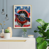 KZKZXA Airplane Diamond Painting Kits for Adults, Airplane 5D DIY Diamond Art Kits Full Drill Diamond for Gift Wall Decor Gem Arts 12x16 inch KZKZXA