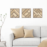 Tatuo 3 Pcs Geometric Wood Wall Art, Modern Slatted Wood Design Wall Decor, Hanging Abstract Panels Wall Decor with 3D Hollow Craft Art for Home Office Kitchen Living Room Bathroom (Simple Geometry) Tatuo