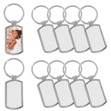 Framendino, 10 Pack Sublimation Keychain Blanks Rectangle Heat Transfer Press Key Chains with Key Rings for DIY Photos Crafts Framendino