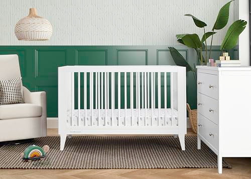 Delta Children Ollie 4-in-1 Convertible Crib - Greenguard Gold Certified, Bianca White Delta Children