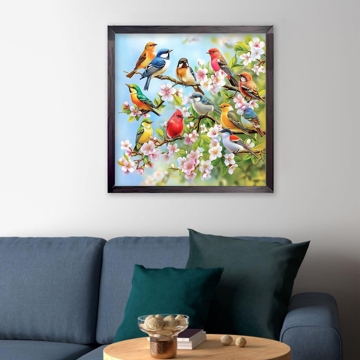 CEOVR Birds Diamond Art Kits for Adults, Bird Flower Diamond Painting Dots DIY Gem Art, Adult Crafts Kits Wall Decor for Home Office 12x12in CEOVR