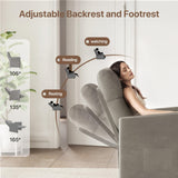 Claiks Power Recliner Chair for Adults, Adjustable Reclining Chair, Comfortable Recliner Couch with Side Pockets&Wire Remote Control, for Living Room, Home Theater, Bedroom, Linen Fabric, Light Grey Claiks