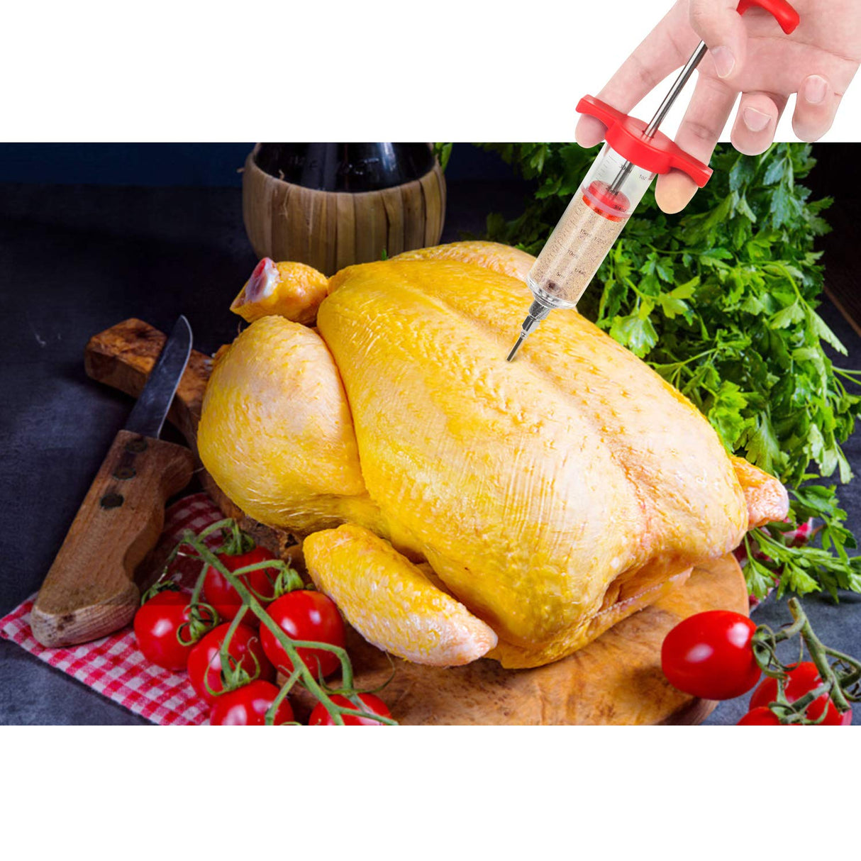 Meat Injector Kit,Plastic Marinade Injector Syringe with Screw-on Meat Needle,Turkey Injector for Beef Chicken Grill Cooking HongyiTime