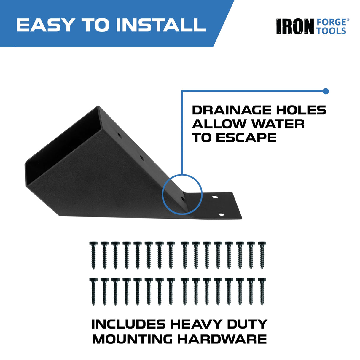 Iron Forge Tools 2x4 Pergola Brackets - 8 Pack Powdercoated Steel Corner Pergola Kit - 45 Degree Angle Bracket Angle Brace for DIY Installation - Hardware Kit and Accessories, Roof Gazebo Kits Iron Forge Tools