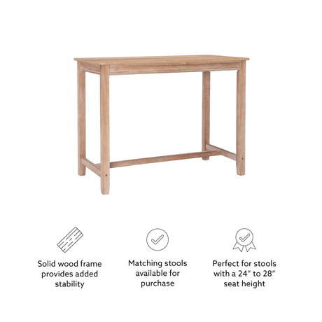 Linon Distresed 36 inch Height Pub Claridge Table, Distressed Brown Counter Linon
