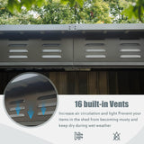 Domi Outdoor Storage Shed 5' x 3’, Metal Garden Shed with Galvanized Steel Frame for Bike, Tools, Lawn Mowers, Pool Toys, Outdoor Storage Cabinet with Lockable Door for Garden Lawn Patio (Dark Grey) domi outdoor living