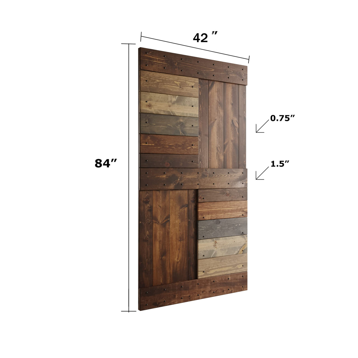 24in/30in/36in/42in x 84 in. S-Series Finish Knotty Pine Wood Sliding Barn Door with Hardware Kit (42 in x 84 in, Multi Color) COAST SEQUOIA