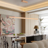 YISDESIGN 71" 60W Wood Linear Pendant Light Fixture Led Dining Room Light Dimmable Hanging Light Fixture for Kitchen Island Dining Room Pool Table Lights Natural YISDESIGN