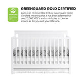 Oxford Baby Lazio 4-in-1 Convertible Baby Crib, Snow White, GreenGuard Gold Certified Oxford Baby