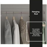 AIEGLE Modern 3-Door Armoire Wardrobe Closet with Drawers, White - 20.6"D x 47.2"W x 74.2"H AIEGLE