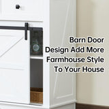 Winlice Buffet Cabinet w/Storage, Large 54" Farmhouse Wine & Coffee Bar Cabinet w/Sliding Barn Doors, Wine Rack, Rustic Large Buffet Sideboard w/3 Drawers for Living, Dining Room, White Winlice